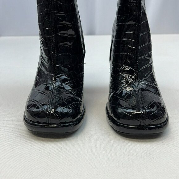 Circus By Sam Edelman Womens Freddie Black Crocodile Print Ankle Booties Size 5M - Picture 7 of 9